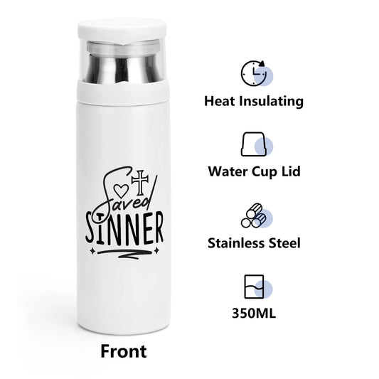 Saved Sinner Christian Vacuum Bottle with Cup popcustoms