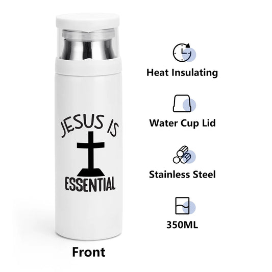 Jesus Is Essential Christian Vacuum Bottle with Cup popcustoms