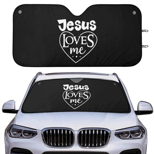 Jesus Loves Me Car Sunshade Christian Car Accessories popcustoms