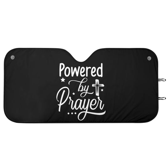 Powered By Prayer Car Sunshade Christian Car Accessories popcustoms