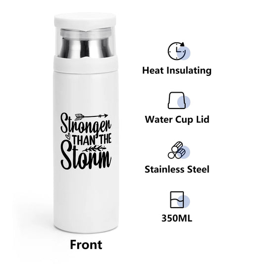 Stronger Than The Storm Christian Vacuum Bottle with Cup popcustoms