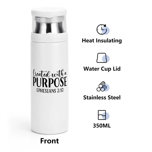 Created With A Purpose Christian Vacuum Bottle with Cup popcustoms