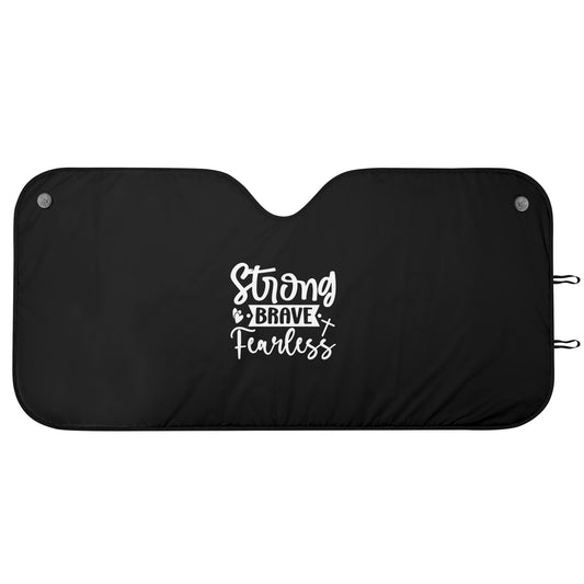 Strong Brave Fearless Car Sunshade Christian Car Accessories popcustoms
