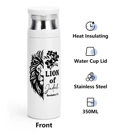 Lion Of Judah Christian Vacuum Water  Bottle with Cup popcustoms