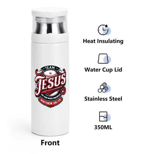 Team Jesus go and make disciples Christian Vacuum water Bottle with Cup popcustoms