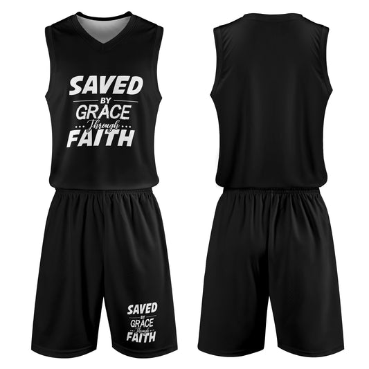 Saved By Grace Through Faith Mens Summer Christian Casual Outfit popcustoms