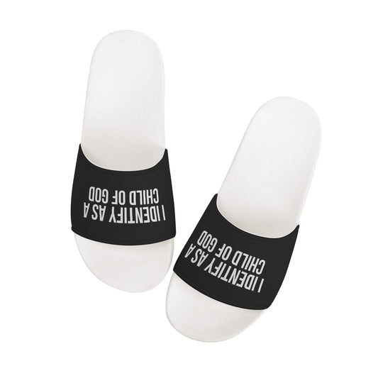 I Identify As A Child Of God Womens Christian Slide Sandals popcustoms