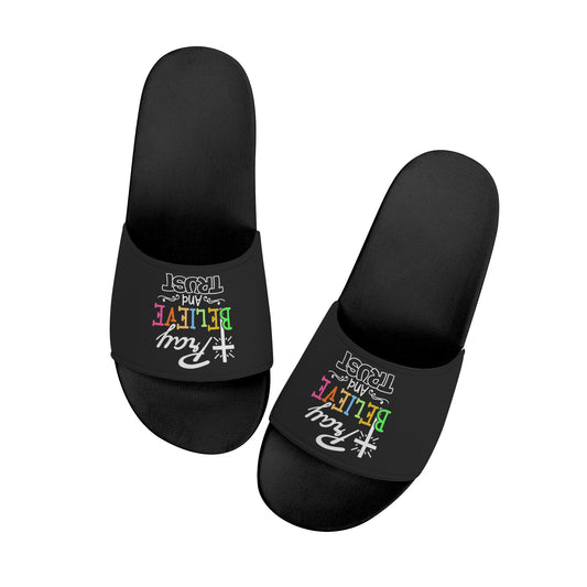 Pray Believe And Trust Kids Christian Slide Sandals popcustoms