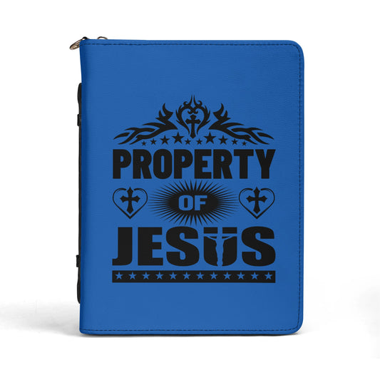 Property Of Jesus PU Leather Christian Bible Cover With Pocket no Strap popcustoms