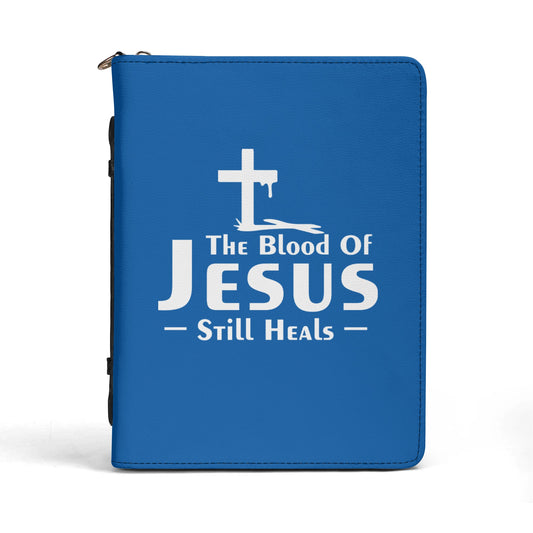 The Blood Of Jesus Still Heals PU Leather Christian Bible Cover With Pocket no Strap popcustoms