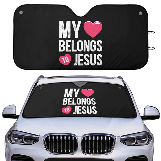 My Heart Belongs To Him Car Sunshade Christian Car Accessories