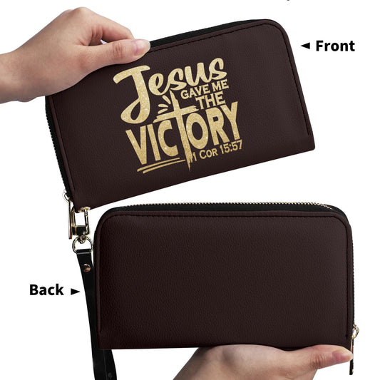 Gave Me The Victory PU Leather Womens Christian Wallet