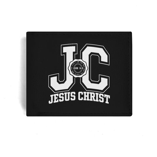 JC Christ Mens Minimalist PU Leather Christian Wallet