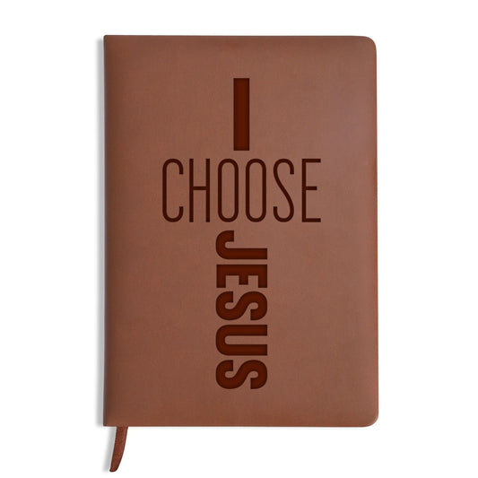 I Choose Him Engraved Brown Christian Journal Diary Gift for Friends Family