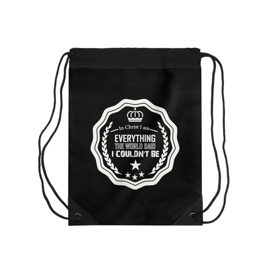 In Christ I Am Everything Drawstring Bag