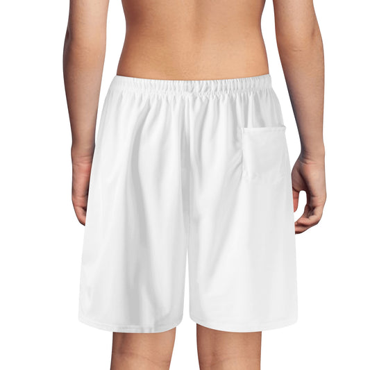 He Did It Youth Christian Lightweight Beach Shorts(white)