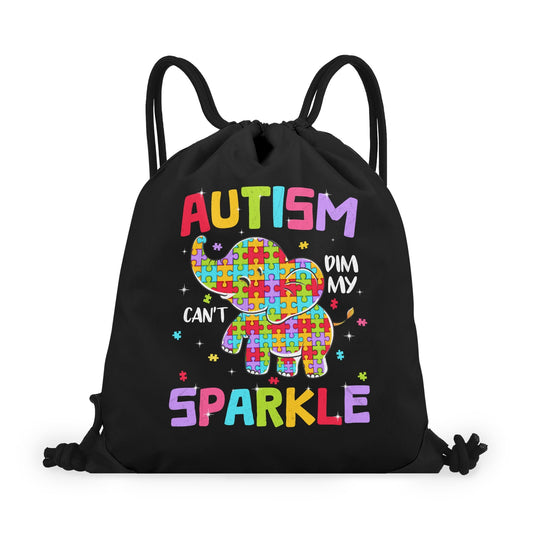 Autism Can't Dim My Sparkle Drawstring Bag - Claimed by God Designs