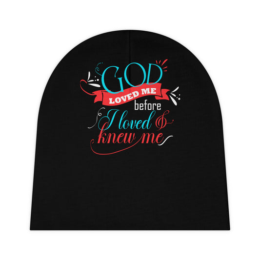 God Loved Me Before I Loved & Knew Me Christian Baby Beanie (AOP) Printify