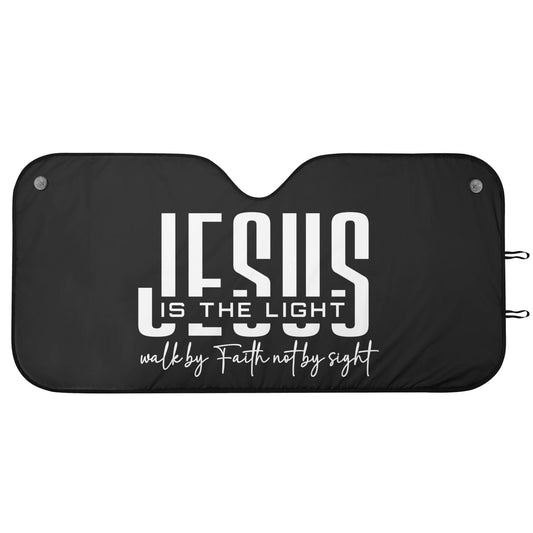He Is The Light Car Sunshade Christian Car Accessories - ClaimedbyGodDesigns