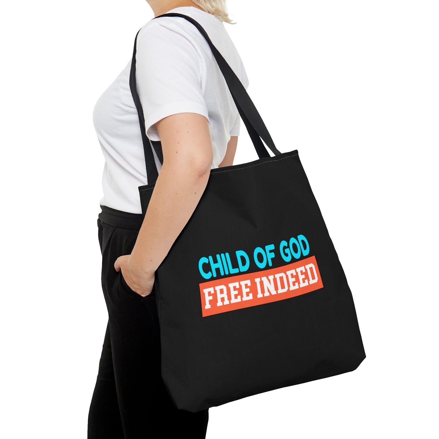 Child Of God Free Indeed Christian Tote Bag Printify