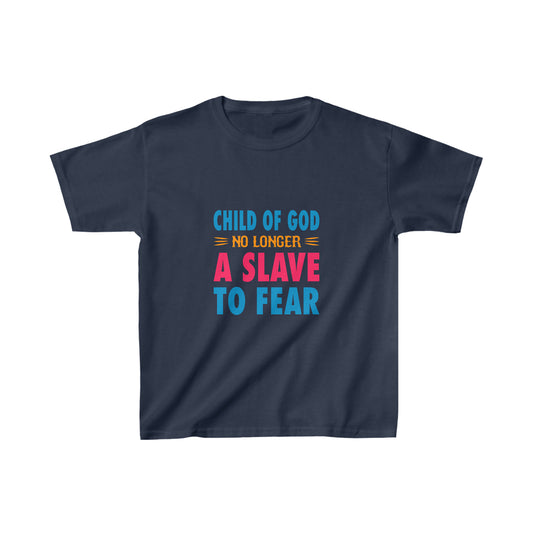 Child Of God No Longer A Slave To Fear Youth Christian T-Shirt Printify