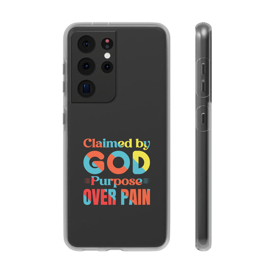 Claimed By God Purpose Over Pain Christian Flexi Phone Case Printify