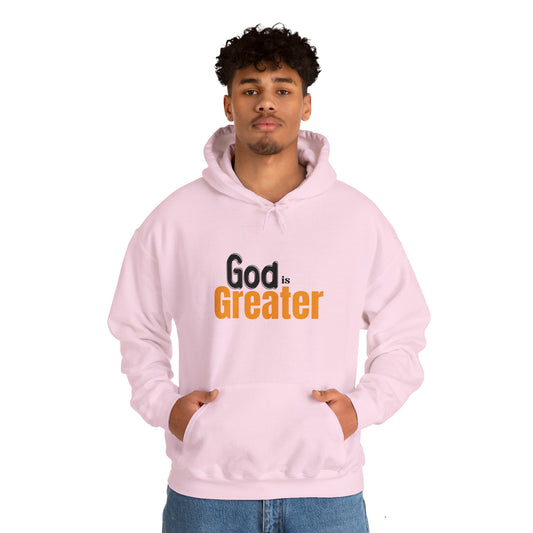 God Is Greater Christian Unisex Pull On Hooded sweatshirt Printify