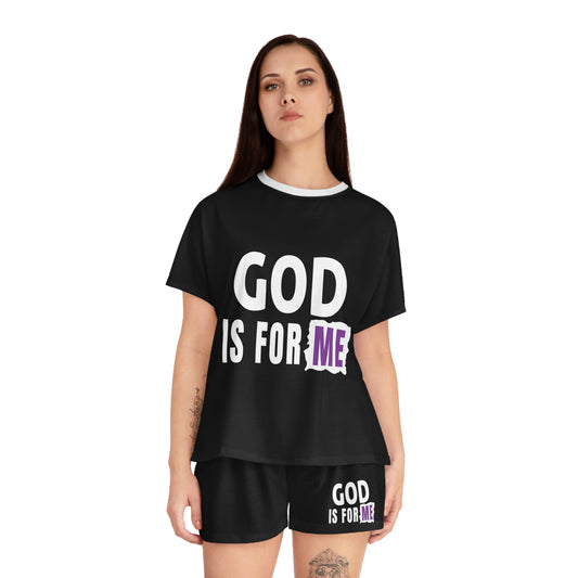 God Is For Me Women's Christian Short Pajama Set Printify