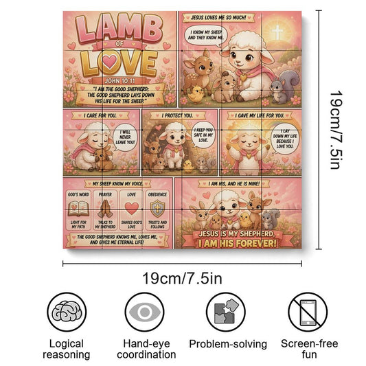 Lamb of Love – Building Block Puzzle Ornament - ClaimedbyGodDesigns