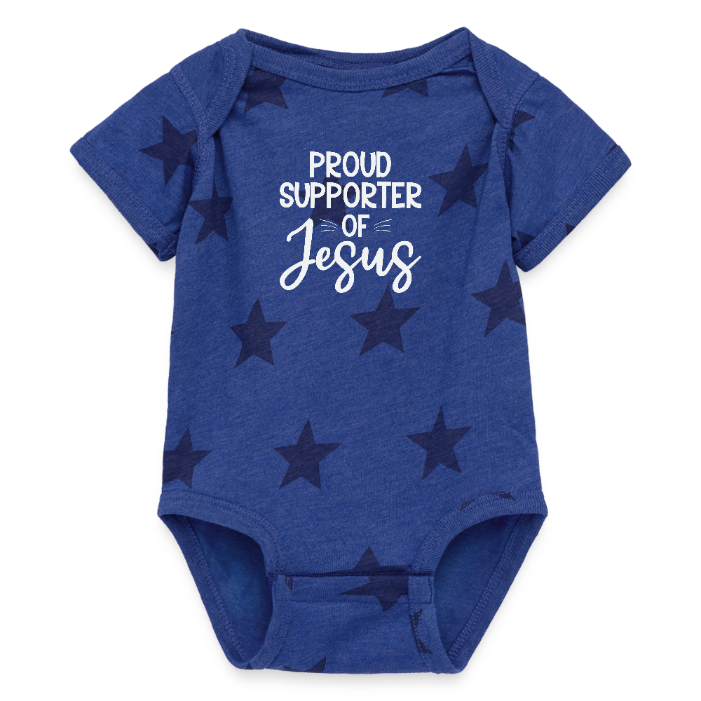 Proud Supporter Christian Baby Onesie (short-sleeve) - royal star