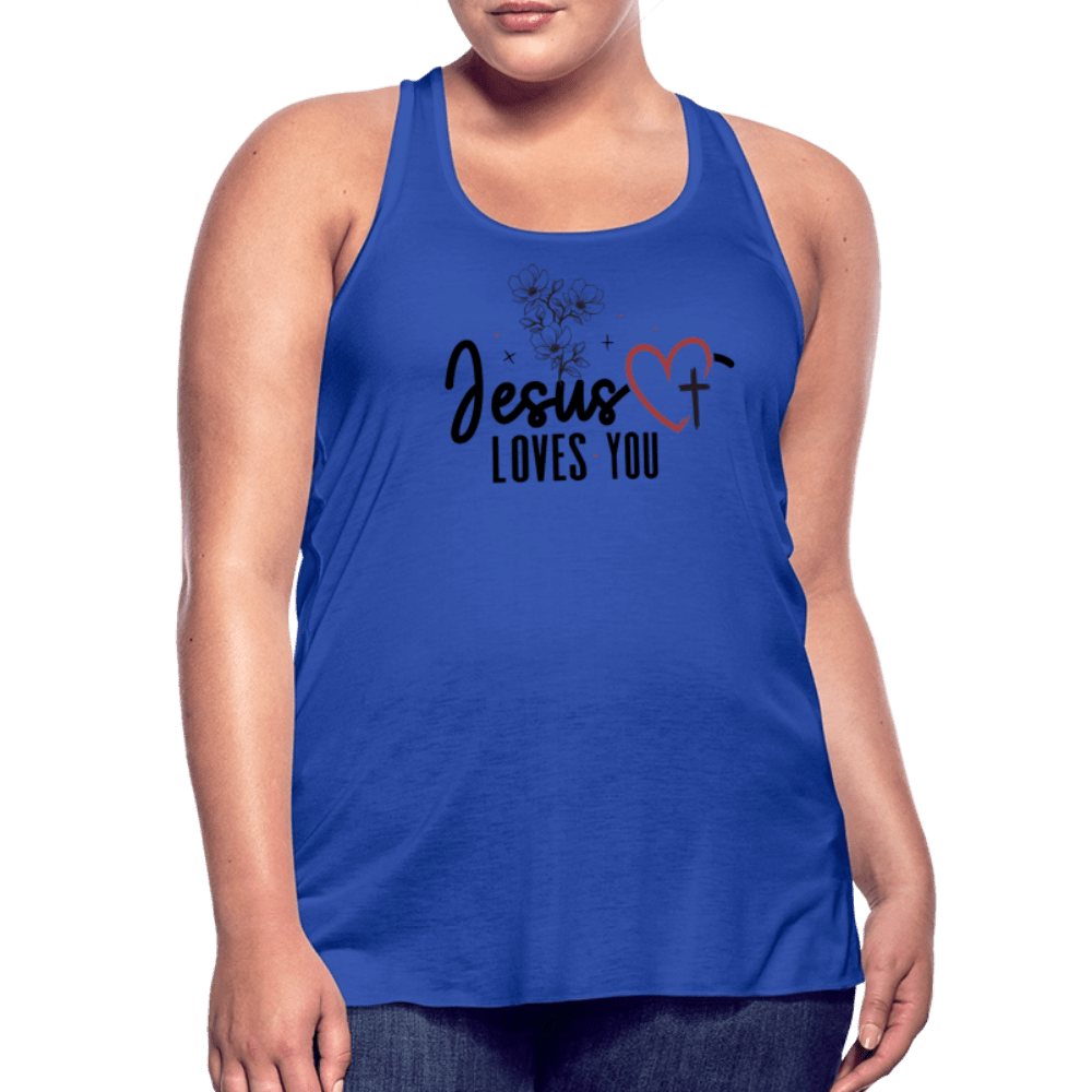 He Loves You Women's Christian Flowy Tank Top - ClaimedbyGodDesigns
