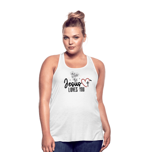 He Loves You Women's Christian Flowy Tank Top - ClaimedbyGodDesigns