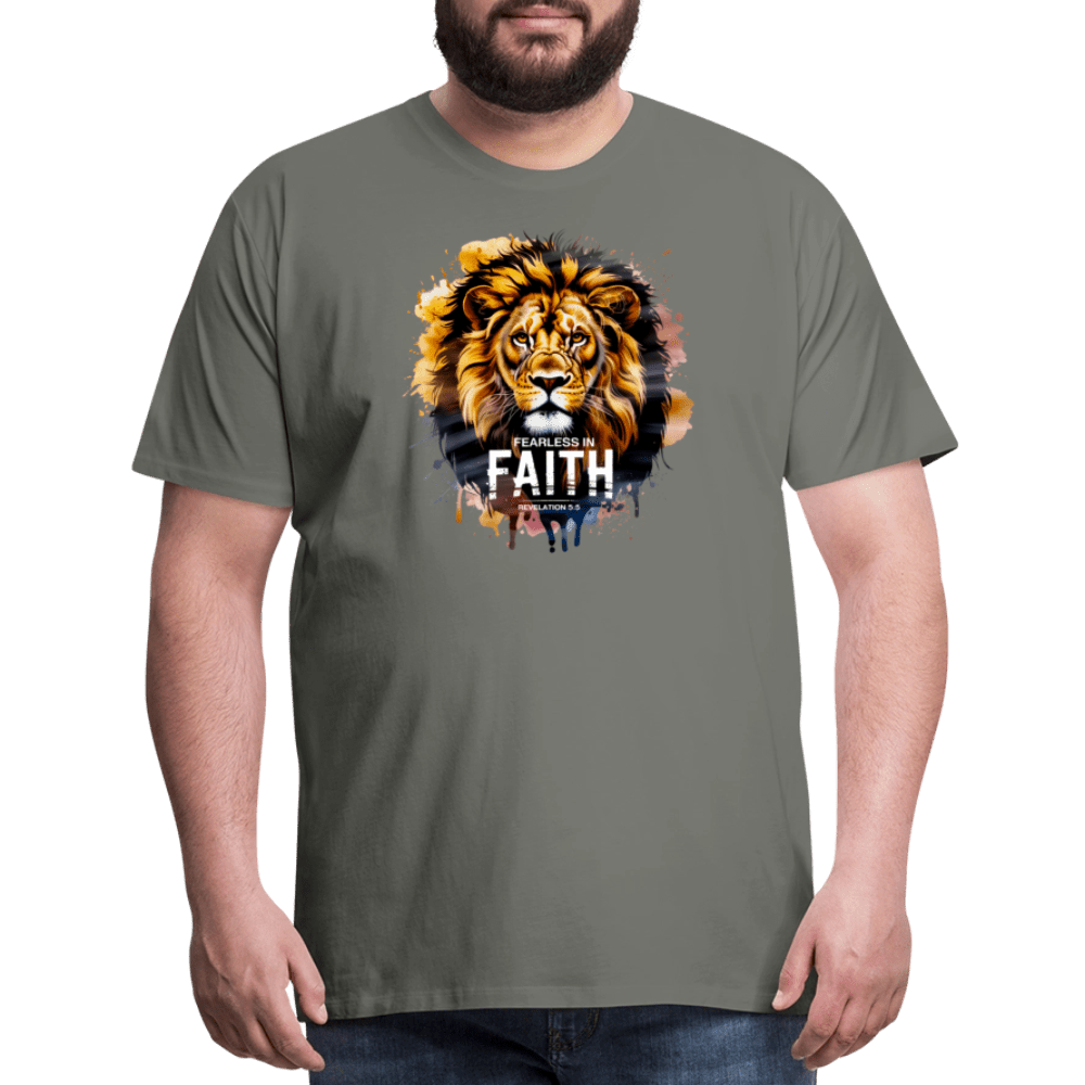 Fearless In Faith Men's Christian Premium T-Shirt - ClaimedbyGodDesigns