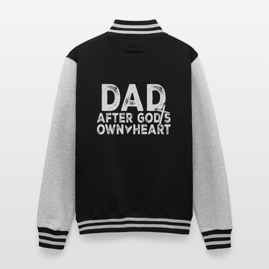 Dad After His Own Heart Men's Christian Heavyweight Letterman Jacket - ClaimedbyGodDesigns
