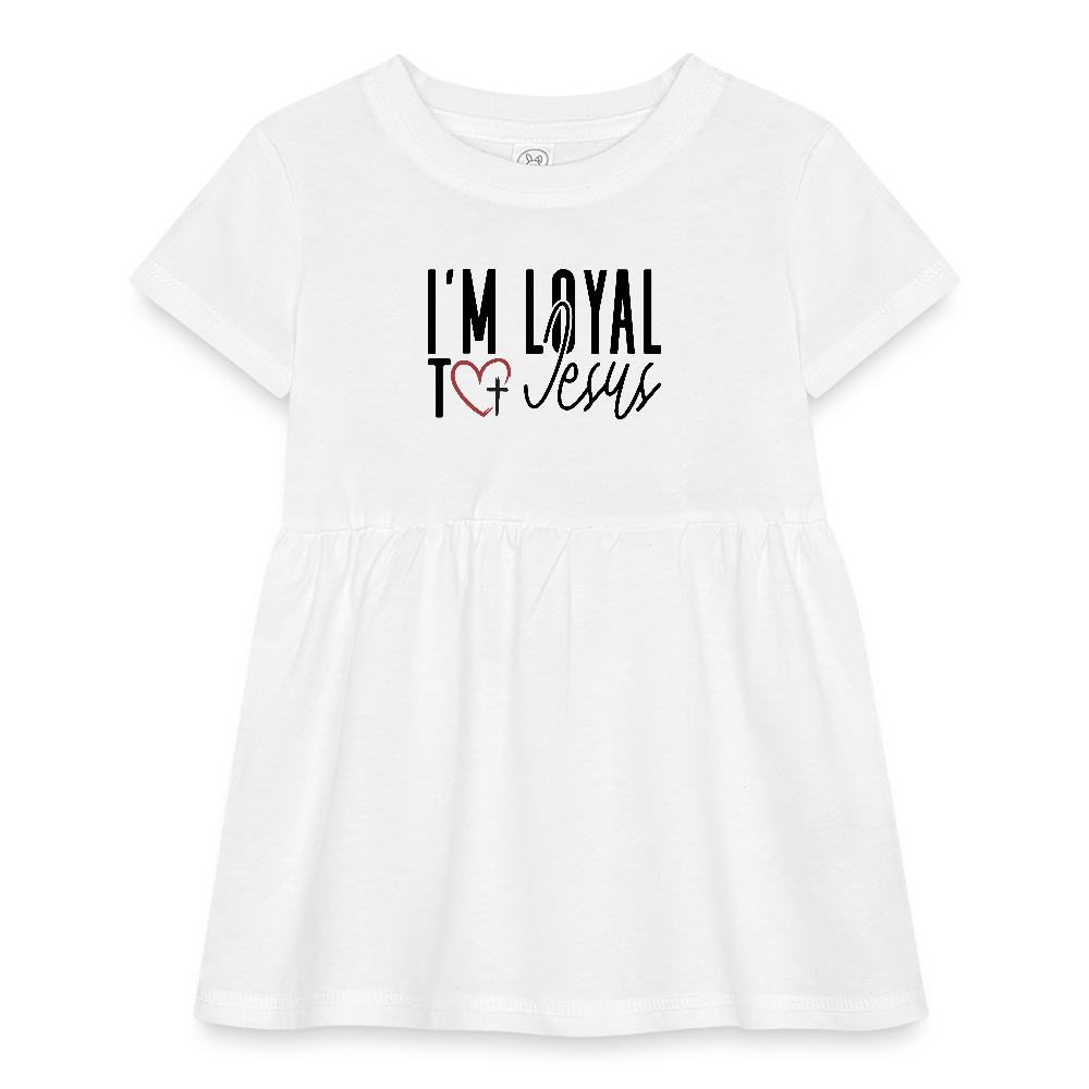 I'm Loyal Christian Infant Baby Rib Dress - white