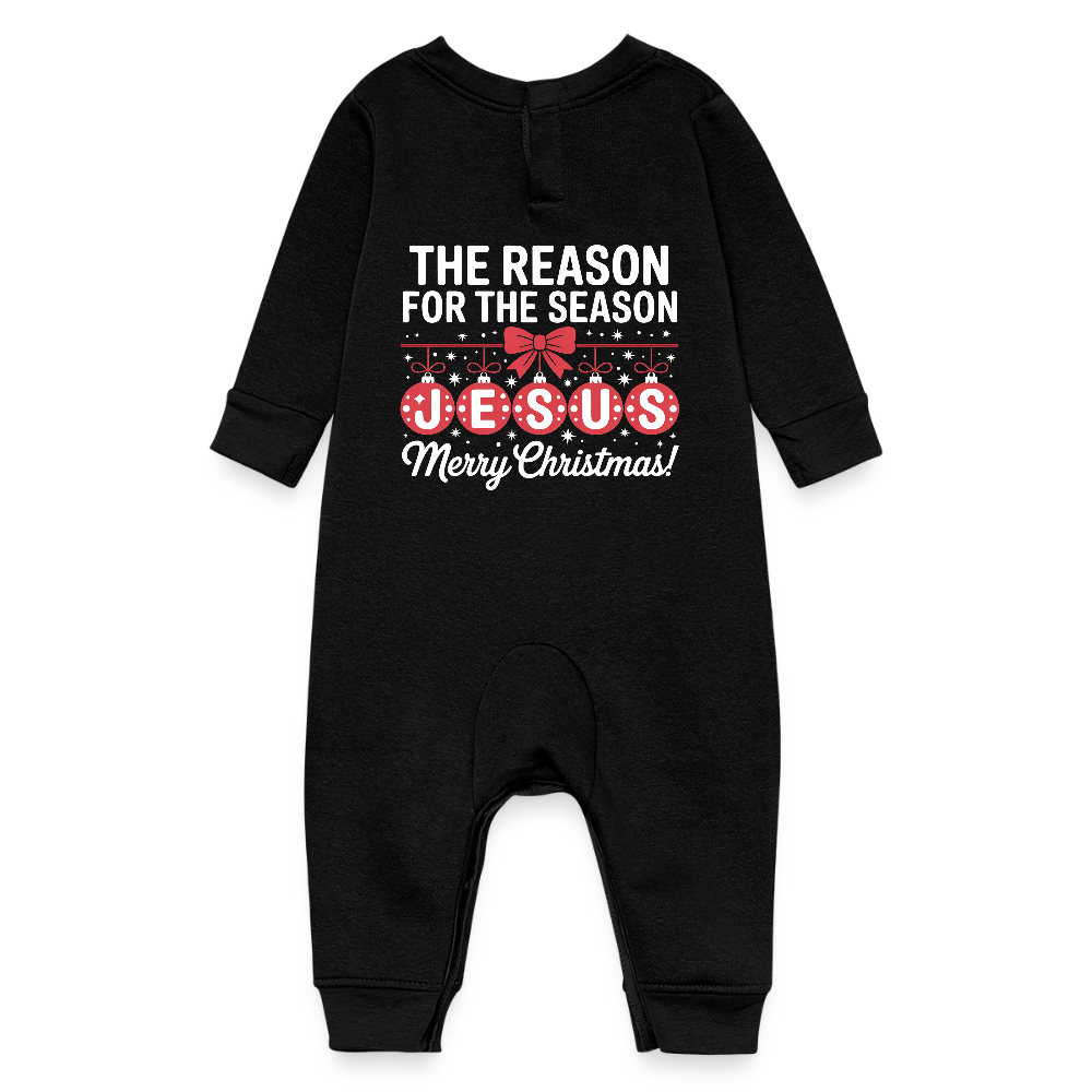 He Is The Reason For The Season Christmas Christian Baby Fleece Jumpsuit - ClaimedbyGodDesigns