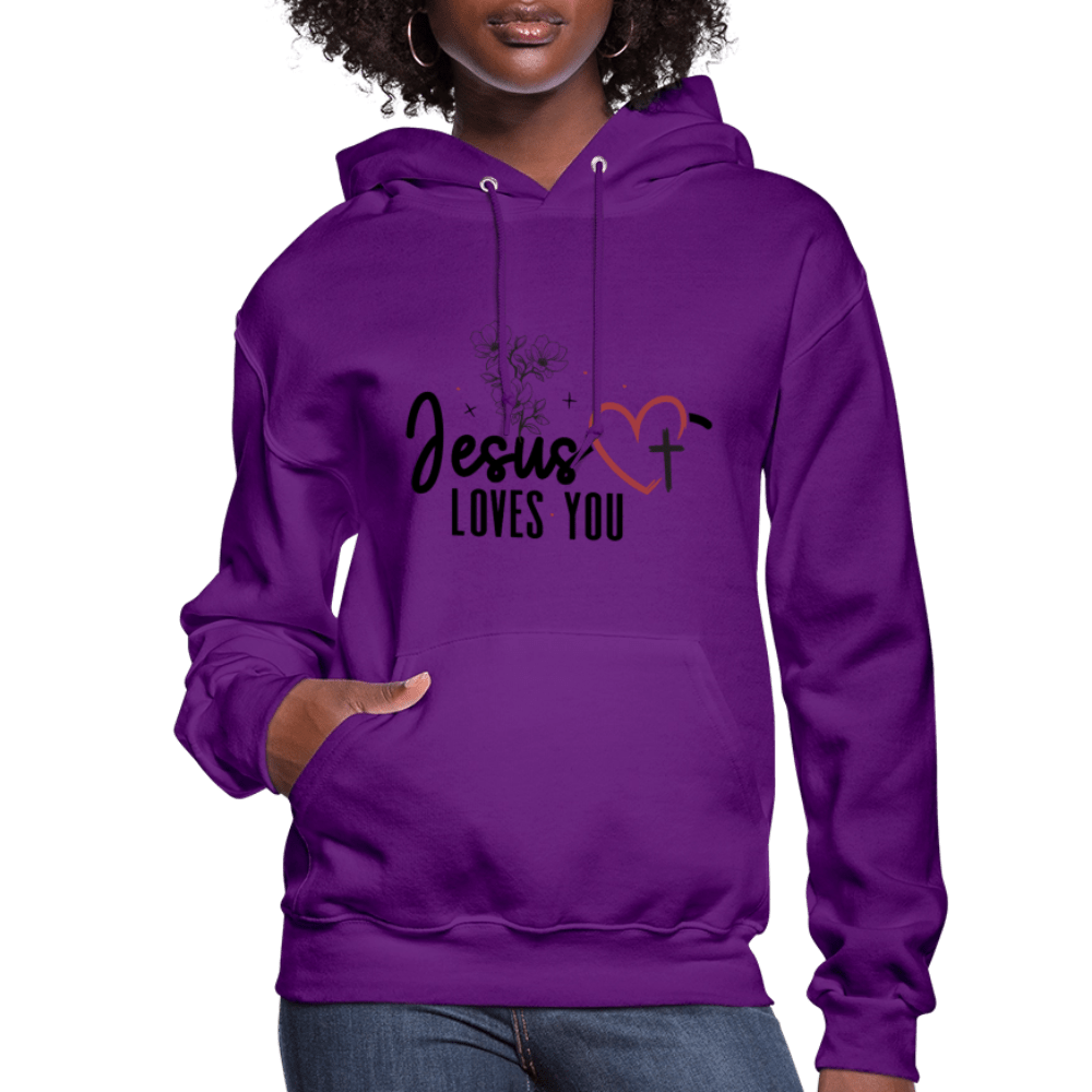 He Loves You Women's Christian Hooded Pullover Sweatshirt - ClaimedbyGodDesigns