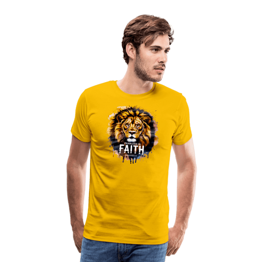 Fearless In Faith Men's Christian Premium T-Shirt - ClaimedbyGodDesigns