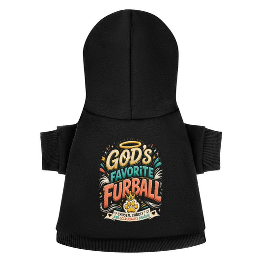 God's Favorite Furball Christian Pet Hooded Pullover Sweatshirt Dog/Cat Hoodie Warm, Soft & Breathable - ClaimedbyGodDesigns