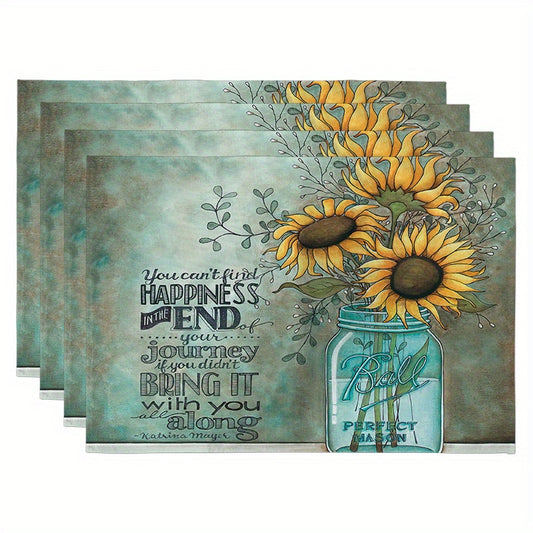Bring Happiness With You Christian Table Placemat claimedbygoddesigns