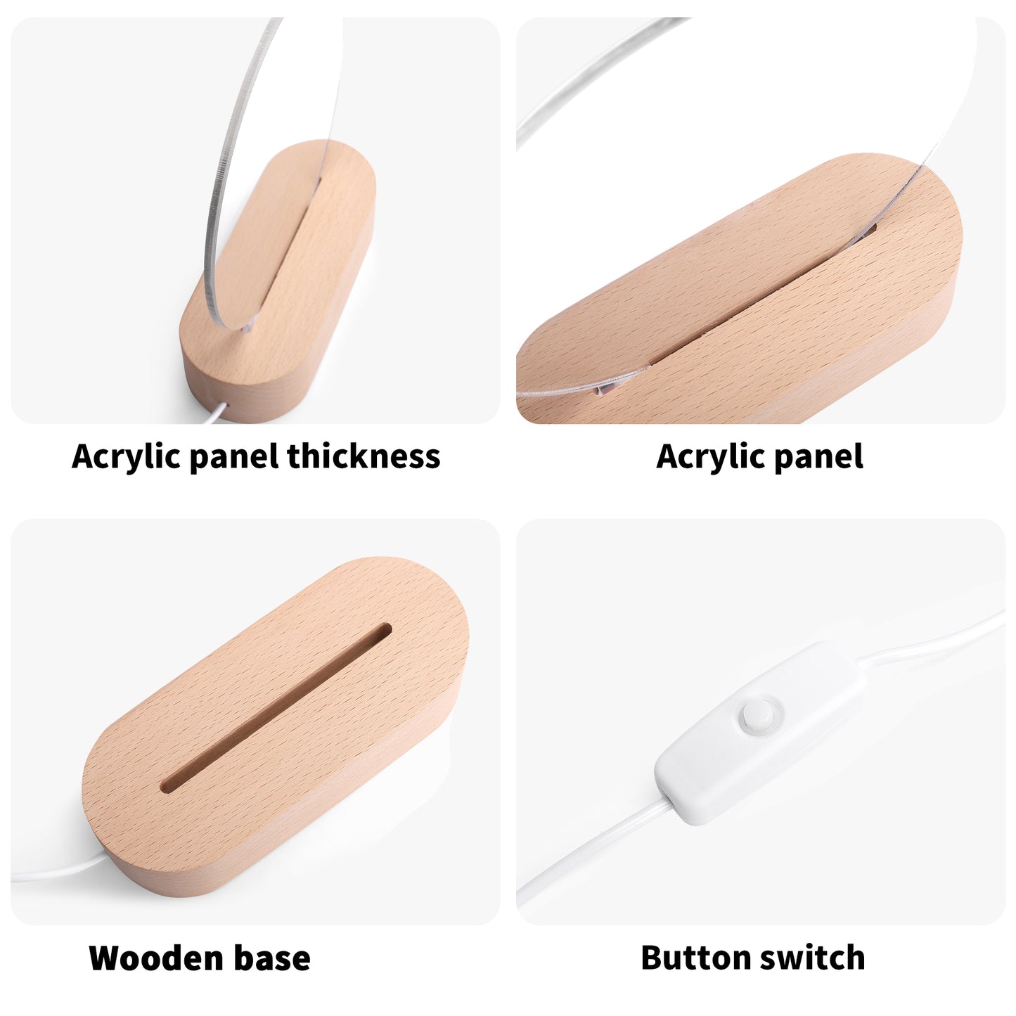 Connect To Him Christian Acrylic Round Lamp Night Light Home Decor