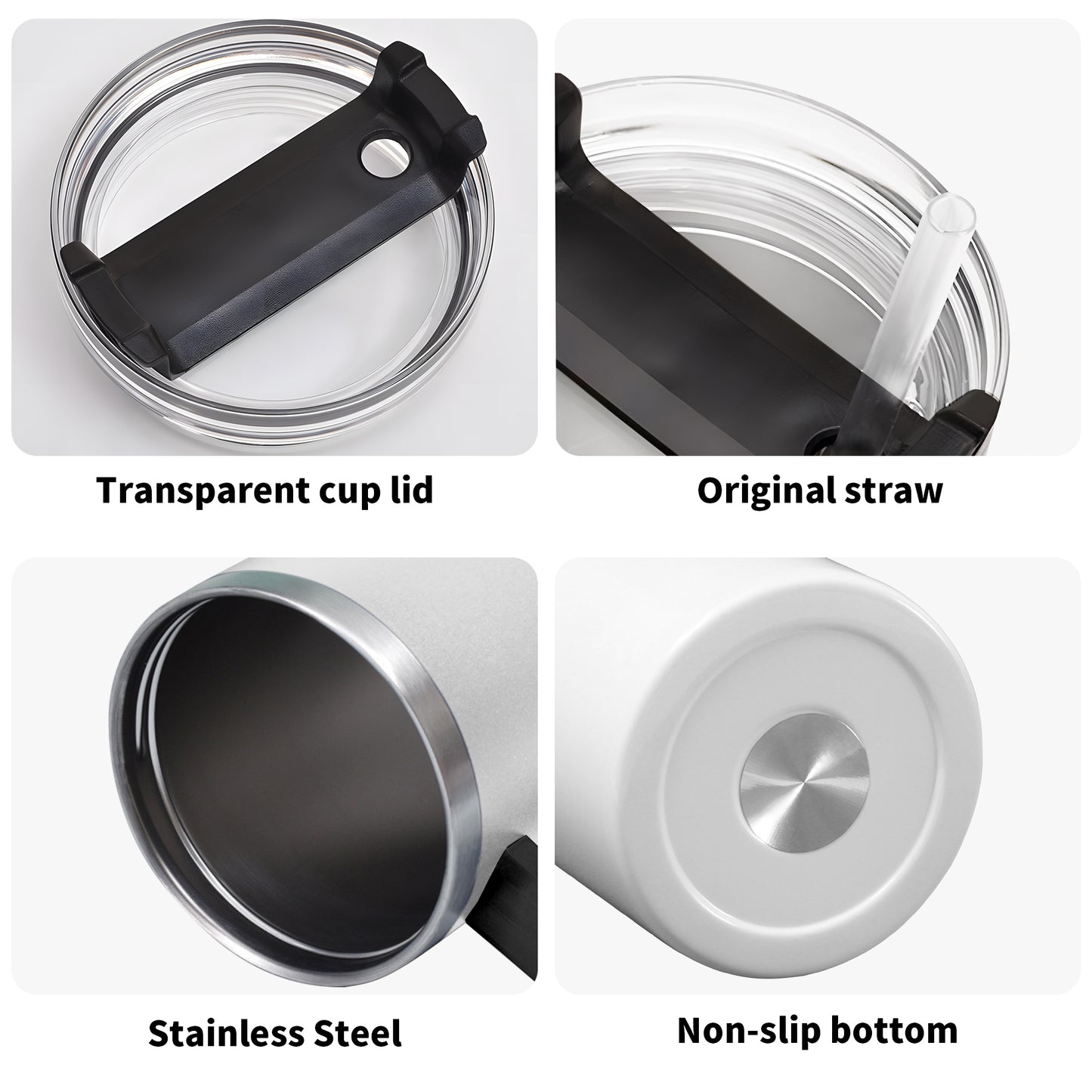 Fe Que Mueve Montanhas 40oz Stainless Steel Spanish Christian Tumbler Gift With Black Handle and Straw