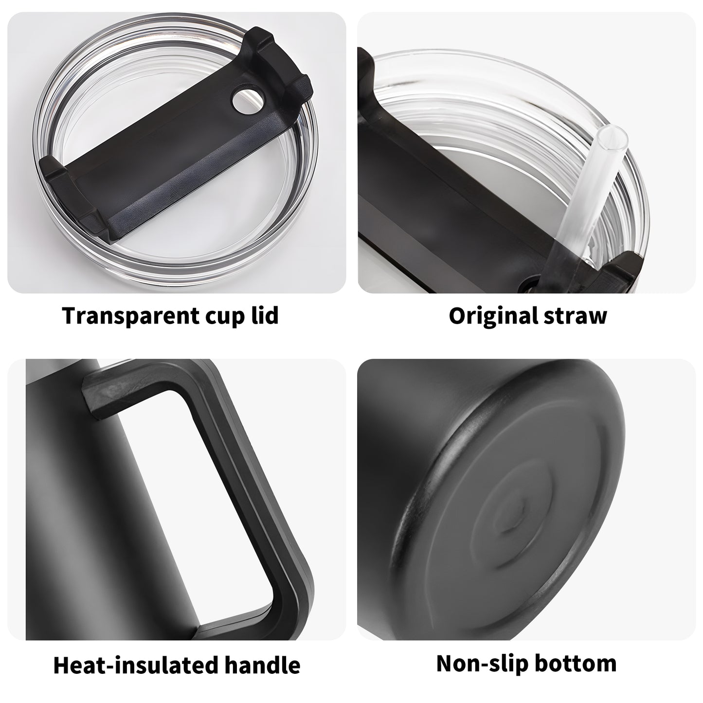 Let Go 40oz Stainless Steel Christian Tumbler Travel Mug with Handle and Straw for Cup Holder