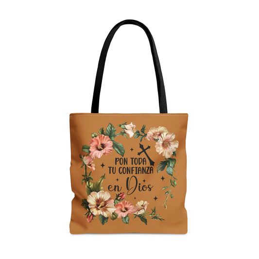 PON TODA TU CONFIANZA EN DIOS Christian SPANISH Tote Bag Printify