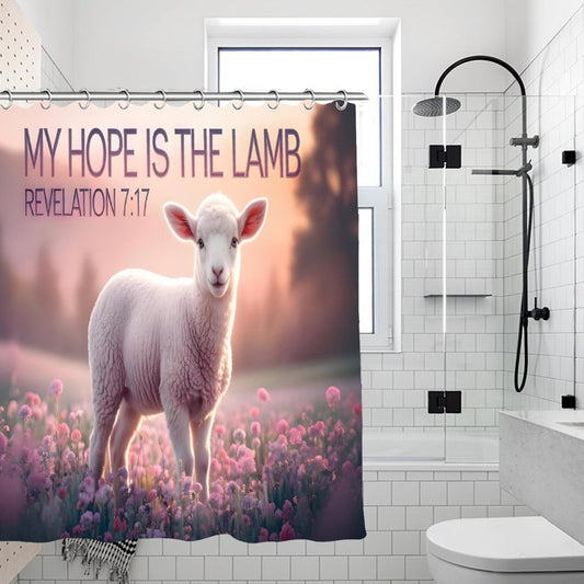 My Hope Is In The Lamb Christian Waterproof Shower Curtain