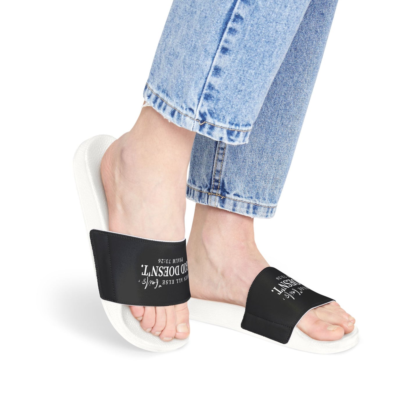 When All Else Fails He Doesn't Women's PU Christian Slide Sandals