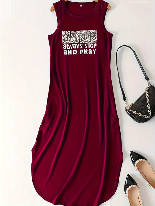 ASAP: Always Stop And Pray Women's Christian Casual Summer Tank Dress claimedbygoddesigns