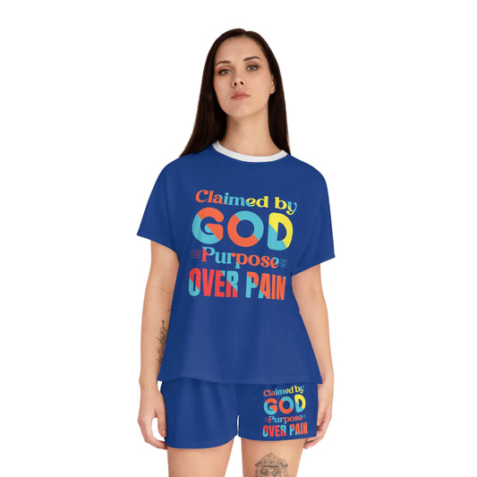 Claimed By God Purpose Over Pain Women's Christian Short Pajama Set Printify