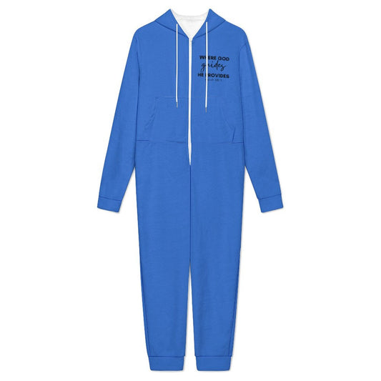 He Provides Men's Christian Flannel Zip up Jumpsuit Pajama Jumpsuit