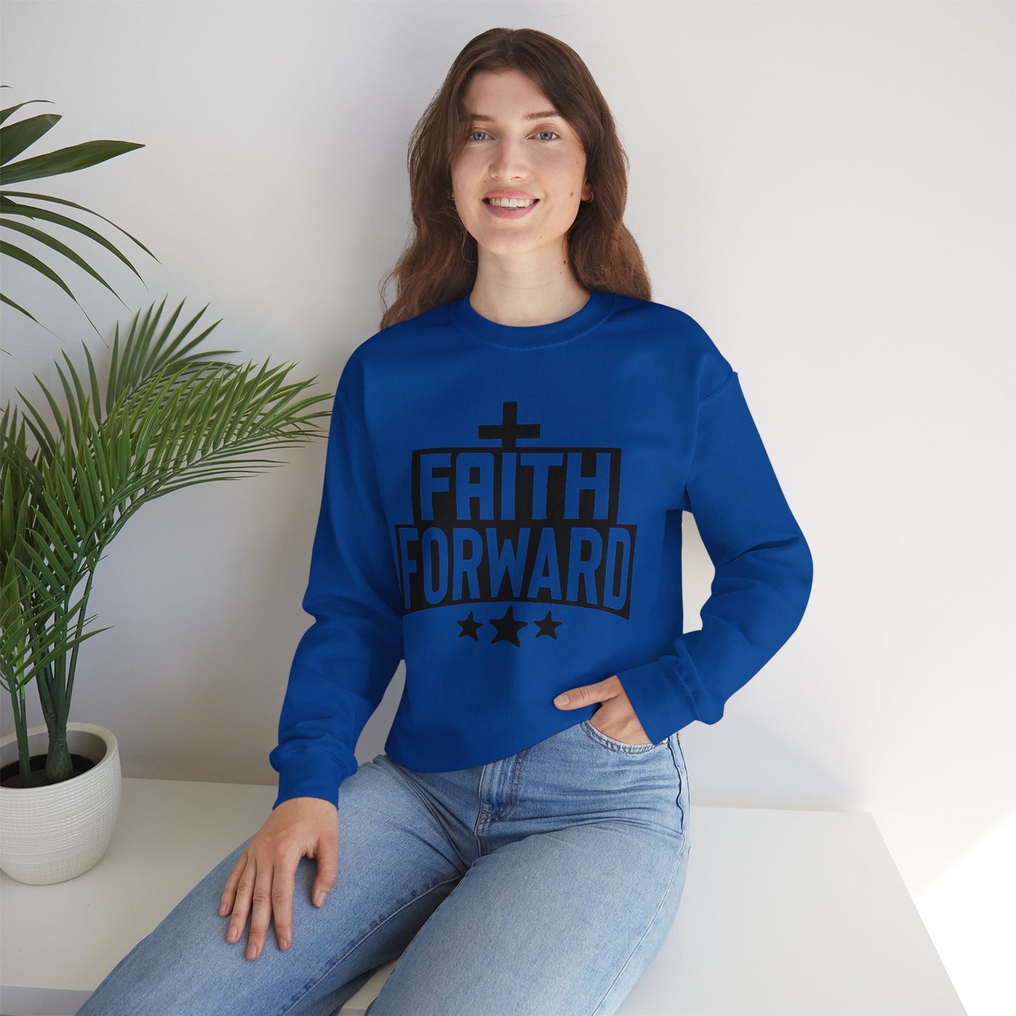 Faith Forward Unisex Heavy Blend™ Crewneck Christian Sweatshirt